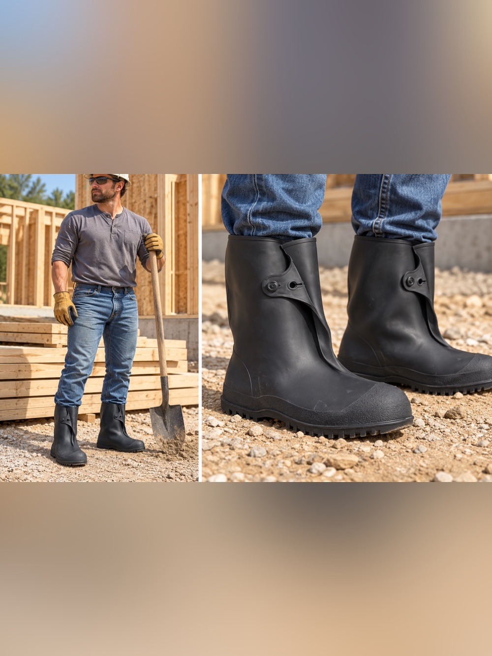 Tingley 10” Waterproof Rubber Overshoe Boots – Size Large